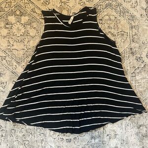 Black and white striped dress coverup